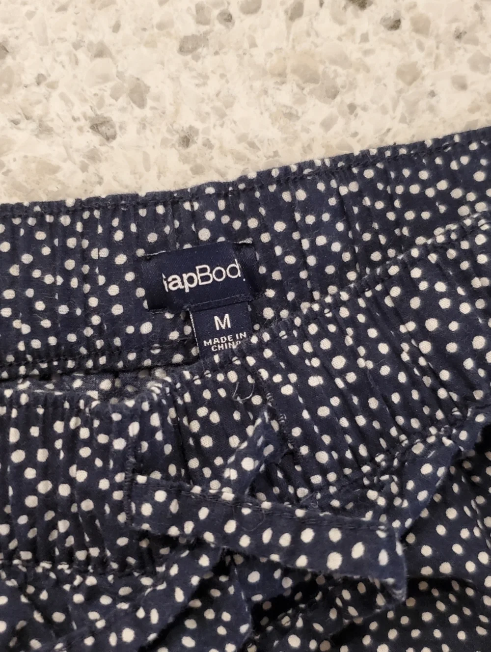 Gap Body Medium Cotton shorts Navy White polka Dots Oversized Flowy Wide Leg - Picture 7 of 15